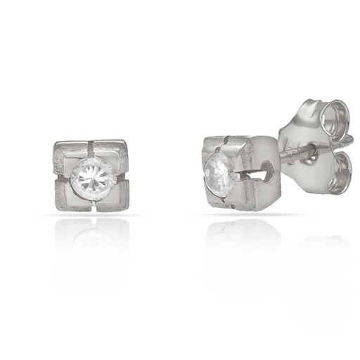 PENDIENTES ORO BLANCO 18KL DIAMANTES - STOCK