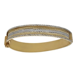 [PU1438] BRAZALETE BICOLOR ORO 18KL TALLADO