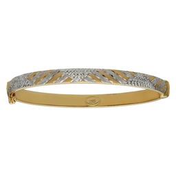 [PU1454] BRAZALETE BICOLOR ORO 18KL TALLADO