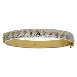 [PU851] BRAZALETE BICOLOR ORO 18KL TALLADO
