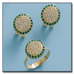 [P6591] PENDIENTES EN ORO DE 18KL ESMERALDAS