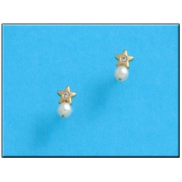 [P166] PENDIENTES EN ORO DE 18KL ESTRELLA 