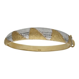 [PU1092] BRAZALETE BICOLOR ORO 18KL TALLADO