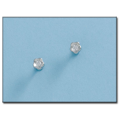PENDIENTES ORO BLANCO 18KL FLOR