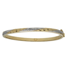 [PU1097] BRAZALETE BICOLOR ORO18KL TALLADO