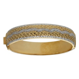 [PU1424] BRAZALETE BICOLOR TALLADA ORO 18KL
