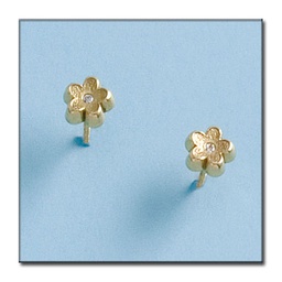 [P89] PENDIENTES EN ORO DE 18KL FLOR 