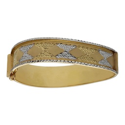 [PU1427] BRAZALETE BICOLOR TALLADO ORO 18KL