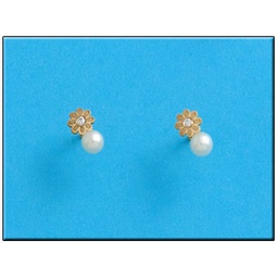 [P173] PENDIENTES EN ORO DE 18KL MARGARITA