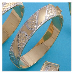 [PU1426] BRAZALETE BICOLOR TALLADO ORO 18KL