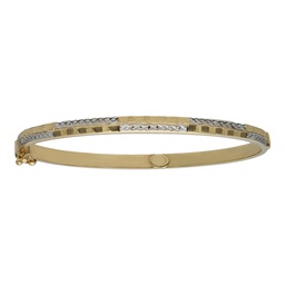 [PU1093] BRAZALETE ORO 18 KL BICOLOR TALLADO