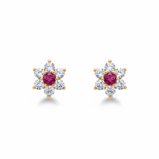 PENDIENTES ORO DE 18KL CRISOPAL ROJO