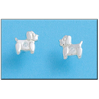 PENDIENTES PERRO GRANDE PLATA 925MM