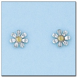 [P6029] PENDIENTES FLOR EN ORO DE 18KL