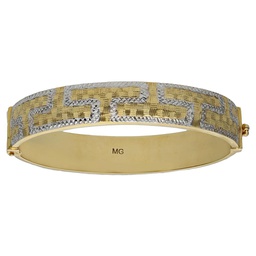 [PU847] BRAZALETE TALLADO BICOLOR ORO 18KL 