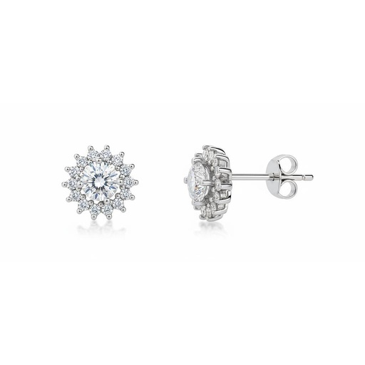 PENDIENTES PLATA 925MM CIRCONITAS - 10MM