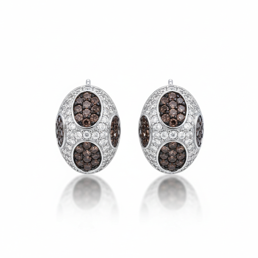 PENDIENTES PLATA 925MM CIRCONITAS NEGRAS