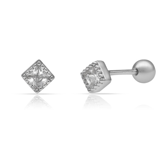 PENDIENTES PLATA 925MM CUADRADOS - 4x4MM