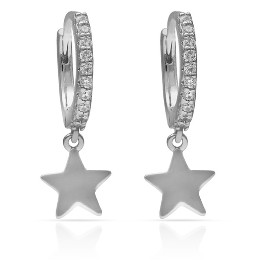 PENDIENTES PLATA 925MM ESTRELLAS + CIRCONITAS