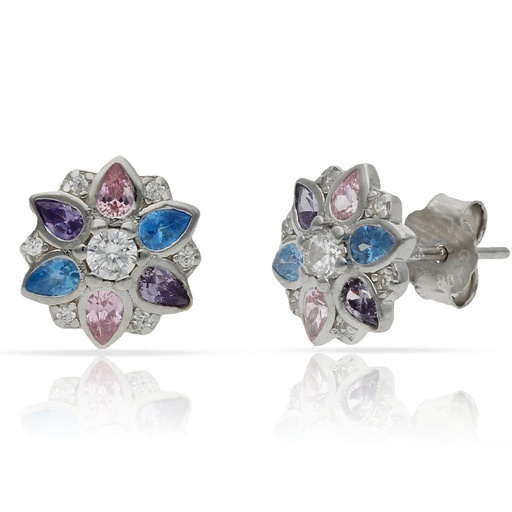 PENDIENTES PLATA 925MM FLOR - 10MM