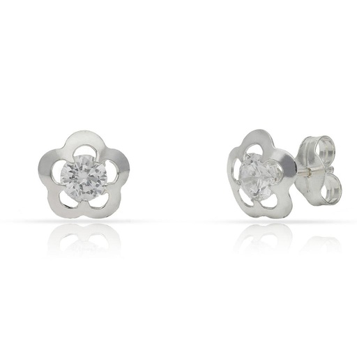 PENDIENTES PLATA 925MM FLOR CIRCONITAS - 8MM