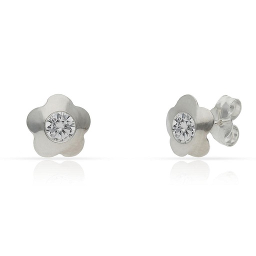 PENDIENTES PLATA 925MM FLOR CIRCONITAS - 8MM