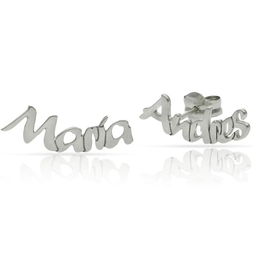 PENDIENTES PLATA 925MM NOMBRE TREPADORES