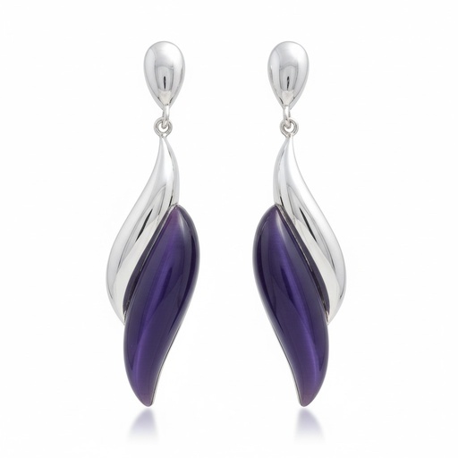 PENDIENTES PLATA 925MM OJO DE GATO