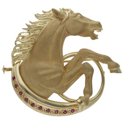 [G5692] BROCHE Y COLGANTE CABALLO ORO 18KL 