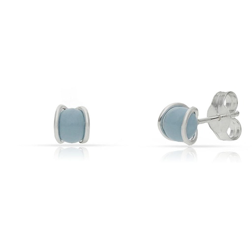 PENDIENTES PLATA 925MM PERLA AZUL - 5MM