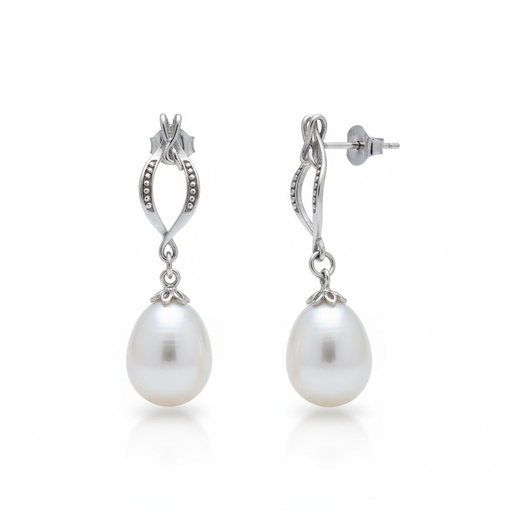 PENDIENTES PLATA 925MM PERLA CULTIVADA