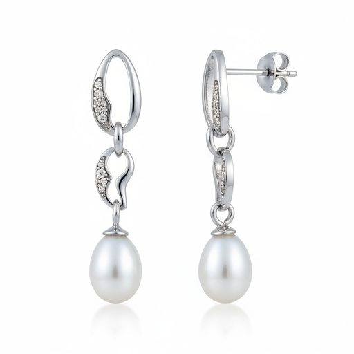 PENDIENTES PLATA 925MM PERLA CULTIVADA