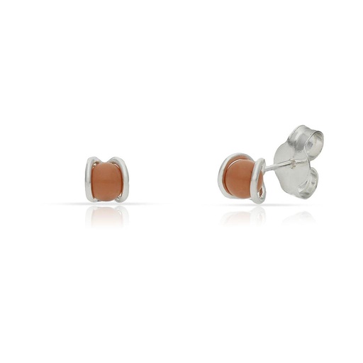 PENDIENTES PLATA 925MM PERLA SALMON - 4MM