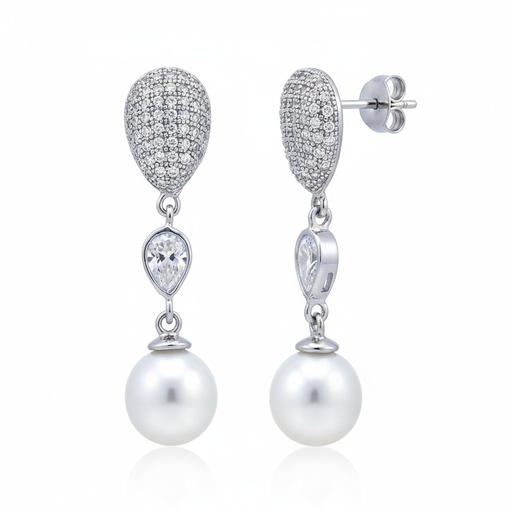 PENDIENTES PLATA 925MM PERLAS