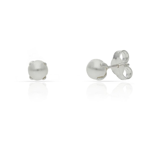 PENDIENTES PLATA 925MM PERLAS - 4MM