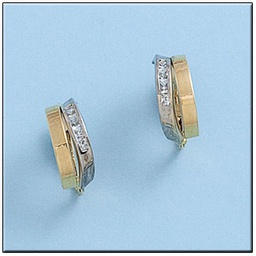[P423] PENDIENTES ORO 18KL BICOLOR
