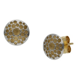 [P1124] PENDIENTES ORO 18KL BICOLOR - 8MM