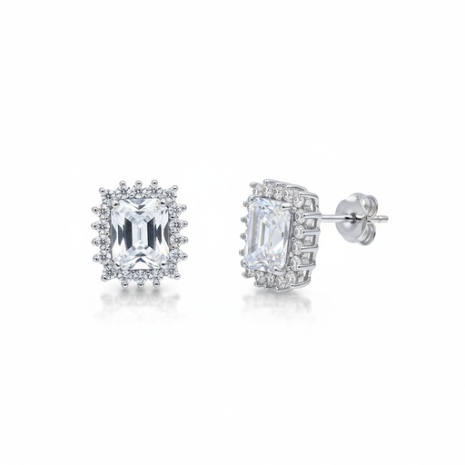 PENDIENTES PLATA 925MM RECTANGULAR