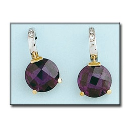 [P6407] PENDIENTES ORO 18KL BICOLOR AMATISTA