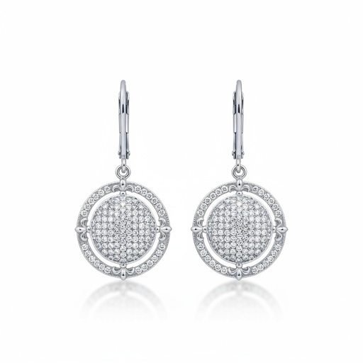 PENDIENTES PLATA 925MM REDONDO CIRCONITAS