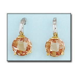 [P6406] PENDIENTES ORO 18KL BICOLOR CHAMPAN