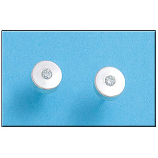 PENDIENTES PLATA 925MM REDONDO CIRCONITAS - 8MM