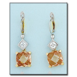 [P6416] PENDIENTES ORO 18KL BICOLOR CHAMPAN