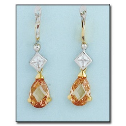 [P6421] PENDIENTES ORO 18KL BICOLOR CHAMPAN
