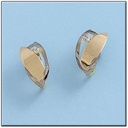[P429] PENDIENTES ORO 18KL BICOLOR CIRCONITAS