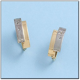 [P416] PENDIENTES ORO 18KL BICOLOR CIRCONITAS