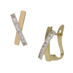 [P1004] PENDIENTES ORO 18KL BICOLOR CIRCONITAS