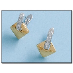 [P4502] PENDIENTES ORO 18KL BICOLOR CIRCONITAS
