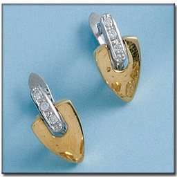 [P4498] PENDIENTES ORO 18KL BICOLOR CIRCONITAS