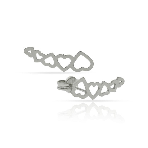 PENDIENTES PLATA 925MM TREPADORES CORAZONES